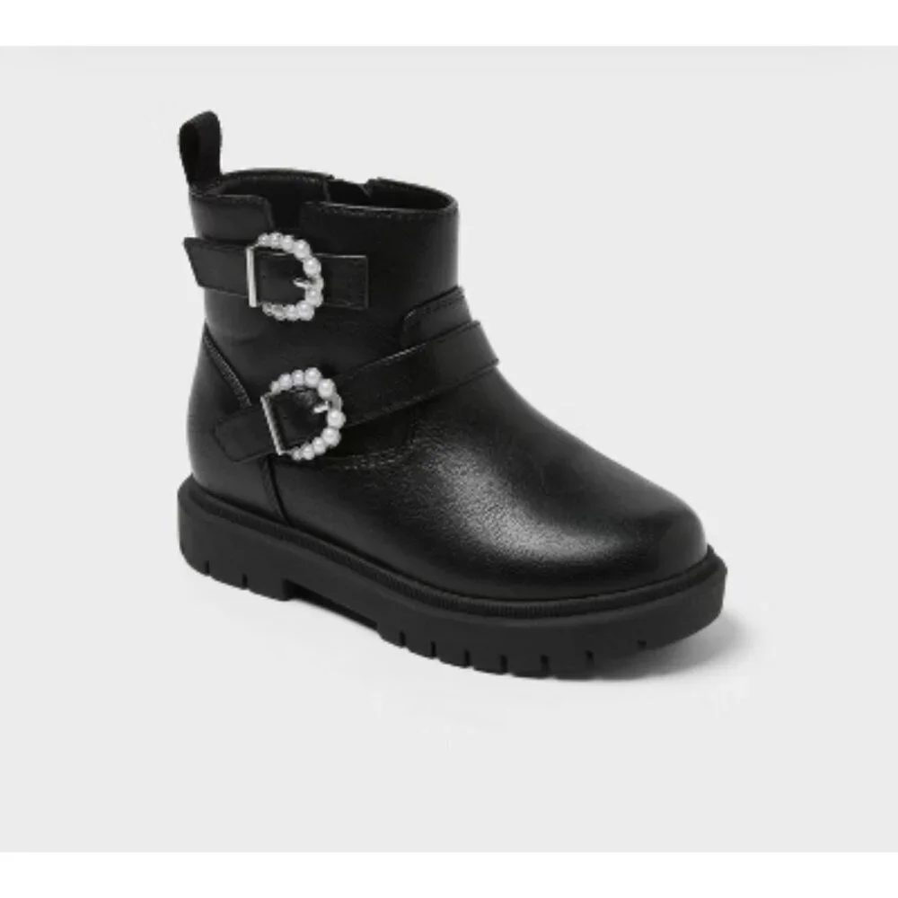 Cat & Jack Toddler Girls Evie Lug Sole Ankle Boots size 7T NWT